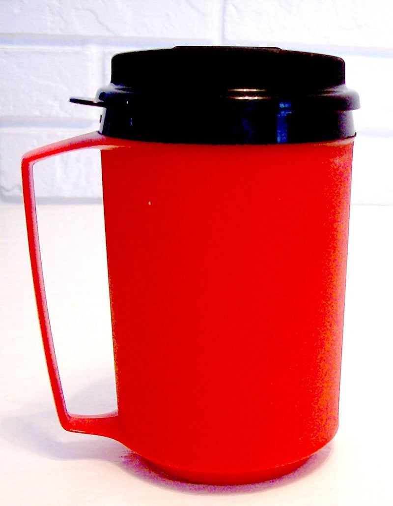 12 Oz Foam Insulated Thermoserv Travel Coffee Mug (Red)